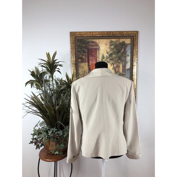 Executive Collection Women’s Jacket Size 16 Light Beige Bow-Front Blazer Collar - Picture 3 of 8